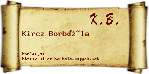Kircz Borbála névjegykártya